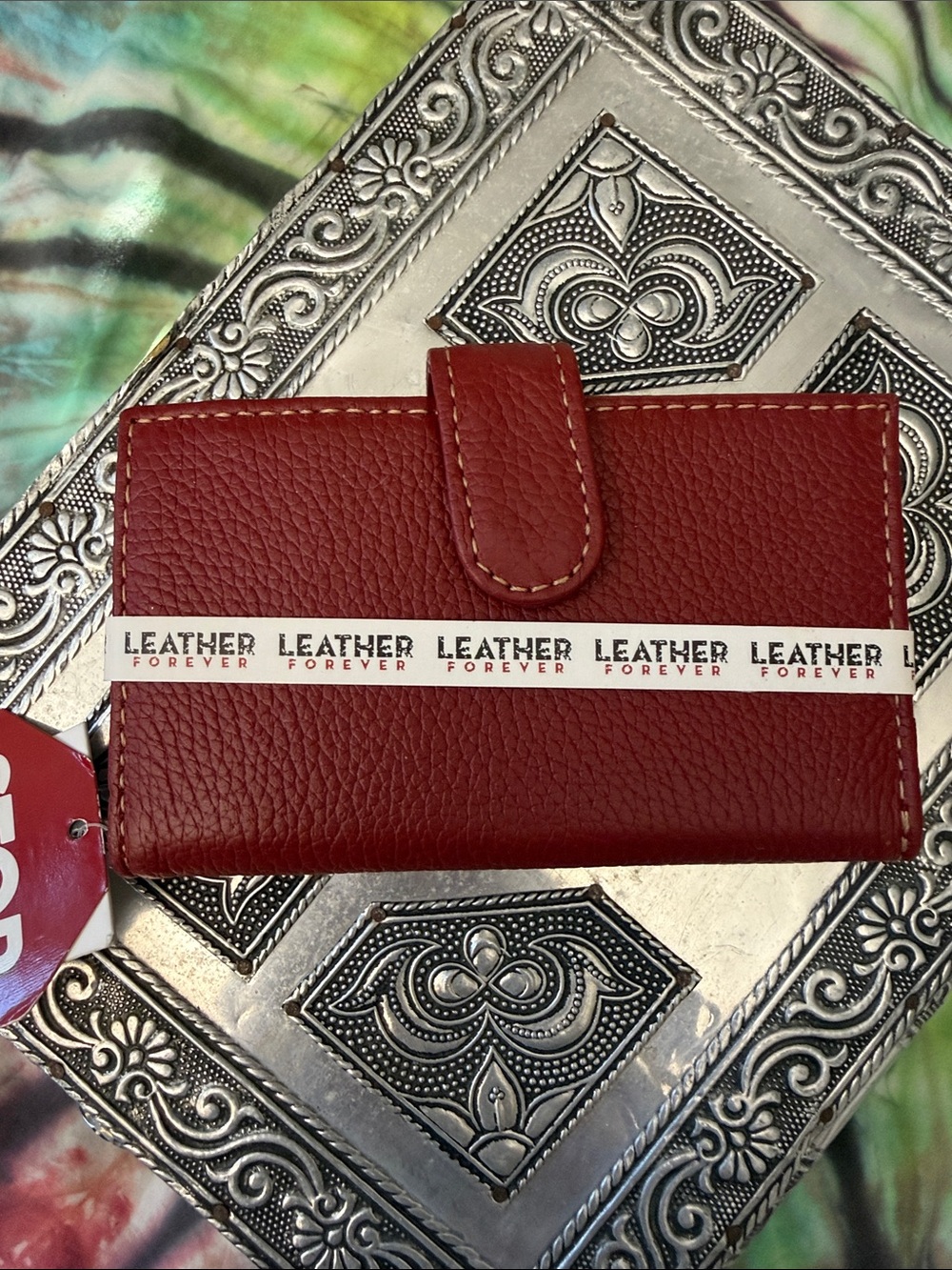 Mundi Leather Wallet Case - Red